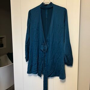 Satin wrap blazer